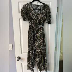 Banana Republic Tiger/Jungle Print Wrap Dress